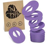 MySweetStitch - 25 x Parche Enlite Guardian, Overpatch Ø 80 x 65 mm, interior Ø 10 mm, protector sensor, parches sensor, impermeable, transpirable, suave para la piel, Morado