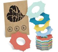 MySweetStitch - 25 x Parche FreeStyle Libre 1 & 2 Mandala, Ringpatch Ø 65 mm, interior Ø 28 mm, protector sensor, parches sensor, impermeable, transpirable, suave para la piel, Pastel