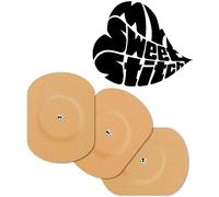 MySweetStitch - 25 x Parche FreeStyle Libre 1 & 2 Oval con agujero de ventilación, Overpatch Ø 70 x 55 mm, protector sensor, parches sensor, impermeable, transpirable, suave para la piel, Beige