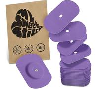 MySweetStitch - 25 x Parche FreeStyle Libre 1 & 2 Oval con agujero de ventilación, Overpatch Ø 70 x 55 mm, protector sensor, parches sensor, impermeable, transpirable, suave para la piel, Morado