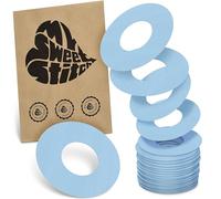 MySweetStitch - 25 x Parche FreeStyle Libre 1 & 2, Ringpatch Ø 65 mm, interior Ø 28 mm, protector sensor, parches sensor, impermeable, transpirable, suave para la piel, Azul Hielo