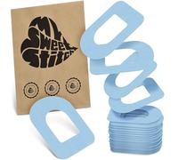 MySweetStitch - 25 x Parche Omnipod, Ringpatch Ø 95 x 72 mm, protector sensor, parches sensor, impermeable, transpirable, suave para la piel, Azul Hielo