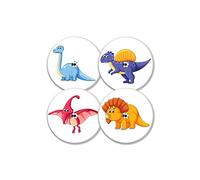 MySweetStitch Freestyle Libre 1 & 2 Sensor Sticker 4er Set, protector sensor, parches sensor, Dinos con agujero de ventilación