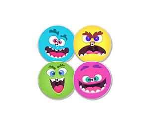 MySweetStitch Freestyle Libre 1 & 2 Sensor Sticker 4er Set, protector sensor, parches sensor, Sugar Monster con agujero de ventilación