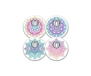MySweetStitch Freestyle Libre 3 Sensor Sticker 4er Set, protector sensor, parches sensor, Mandala con agujero de ventilación