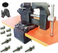 MYTEC - Tornillo de banco de trabajo 2 en 1, tornillo de banco multiusos mejorado, tornillo de banco con sujeción universal y rotación de 270°, 11,4 cm, negro