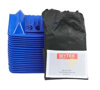 Mytee Products Paquete de 20 Protectores de Esquinas Azules en Forma de V de 4 x 4 x 10 Pulgadas, con Funda de Transporte, Protector de Borde de Esquina de Carga y Protector de Correa de Amarre para