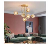 MYTGHBF Lámparas Colgantes Modernas nórdicas, lámparas Colgantes de Vidrio, lámparas de Techo para Sala de Estar y Dormitorio, Doradas, iluminación Moderna.