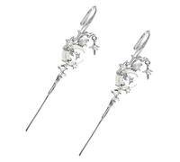 MYTH OF THE MOON Arete de gancho con perforación de aguja, Pendientes novedosos de estrella y luna 2024 tipo envoltorio, Aretes creativos de estrella y luna, Regalos para la mejor amiga, 6.5 cm