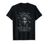 Mythic Horror Medusa La Gorgona Maldita Mirada Camiseta gráfica económica, Hombre, Negro, M