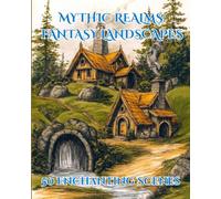 Mythic Realms: Fantasy Landscapes: 50 Enchanting Scenes: A High-Fantasy Coloring Book of Elven Realms, Dwarven Kingdoms, Cozy Valleys, and Mythical Scenery