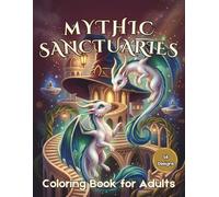 Mythic Sanctuaries Coloring Book for Adults: 58 Cute Designs Featuring Adorable Fantasy Creatures on Black Backgrounds for Relaxation and Stress Relief (Enchanted Escapes Adult Coloring Books)