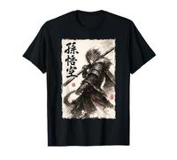 Mythic Staff Warrior Art Figure Minimal Ink Illustration Camiseta