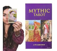Mythic Tarot Deck, Party Oracle Cards, Beginner English Set, Clear Printed Board Camping School Gathering Tool, Spiritual Reading Entertainment Companion, Card Gear for Team, Friends, Clubs, 10.3x6cm