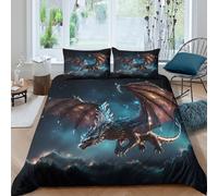 Mythical Creature Art Funda de Edredón Microfibra Suave 3 Piezas Estampado 3D mítico Creature Art Funda Edredon con Fundas de Almohada Antibacteriana Lavables for Familia King（220x240cm）