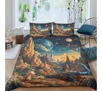 Mythical Dragon Art Funda Edredon Microfibra Suave Juego de 3 Piezas Estampado 3D Mítico Dragon Arte Funda de Edredón con Funda de Almohada Antibacteriana Lavables for niña King（220x240cm）