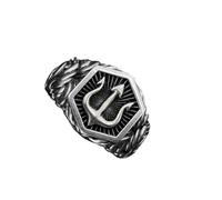 Mythical Tridents Designs - Anillos ajustables de vástago abierto para hombre, inspiración oceánica, joyería de regalo ajustable, One Size, como se describe, como se describe
