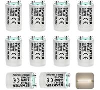 Mythlon 10 Piezas Cebador Fluorescente 4-80W FS-U, Arrancador Universal para Tubos Fluorescentes y Lámparas de Neón, Lighting Starter 200-250V Blanco, Ideal para Iluminación de Oficina y Hogar