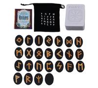 Mythology Rune Stones - de Brujas Pagan, Conjunto de Símbolos esotéricos | 25pcs Adivinación Juego con Libro de Instrucciones y Bolsillo, Herramientas Mágicas para Rituales de Brujería