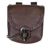 Mythrojan Belt Pouch Viking Leather Belt Bag Medieval Belt Bag Renaissance Costume Accessories Larp Waist Bag Cosplay Coin Purse Antique Vintage Coin Pouch - Brown