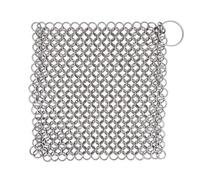 Mythrojan Cast Iron Cleaner 5.9" x 5.9" 316L Stainless Steel Chainmail Scrubber Round for Cast Iron Pan Griddle Skillet Dutch Oven Wok, Pan Pot BBQ Grills