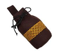 Mythrojan Drawstring Belt Pouch Medieval Woolen Pouch Renaissance Bag Larp Coin Pouch Cosplay Costume Accessories for Medieval Events, Reenactments, Renfair - Brown, 8" x 6.5"