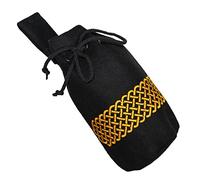 Mythrojan Drawstring Belt Pouch Medieval Woolen Renaissance Bag Larp Coin Pouch Cosplay Costume Accessories for Medieval Events, Reenactments, Renfair - Black, 8" x 6.5"