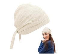Mythrojan Gorra Medieval de Lino y algodón, Gorra de coif y St Birgitta para Larp, Feria renacentista y recreación, Natural, Large
