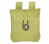 Mythrojan LARP - Riñonera medieval renacentista de gamuza para joyas, color verde claro