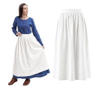 Mythrojan Medieval Apron for Women, Linen Cotton Viking Peasant Apron for Renaissance Faire, LARP, Reenactment & Historical Costume, One Size