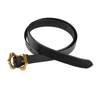 Mythrojan Medieval Leather Belt for Men Women with Pure Brass Buckle for LARP Renaissance Knight Reenactment Cosplay Costume Accessory - Black, 50 Inch Long