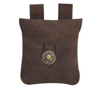 Mythrojan Medieval Renaissance Ante Joyería Cinturón Bolsa Larp Traje Riñonera para Recreación Histórica, Cosplay, Accesorios de Escenario - Marrón Chocolate