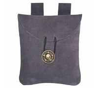 Mythrojan Medieval Renaissance Suede Jewelry Belt Pouch Larp Costume Waist Bag - Dark Blue