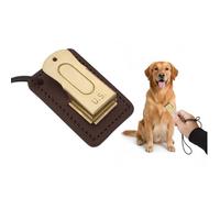 Mythrojan Pet Training Clicker Brass and Steel Puppy Dog Training Dog Clicker Cricket Clicker U.S. Engraved Military Gear Metal Clicker with Leather Gripper