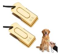 Mythrojan Pet Training Clickers Combo Set, Dog Training Clicker with Leather Cord US Engraved Wii Military Metal Gear Brass anMythrojand Steel Animal Training Clickers - Pack of 2