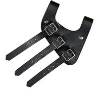 Mythrojan Renaissance Sword Leather Frog Larp Disfraz Accesorio Caballero Espada Cinturón, Negro, Diestro - 5" x 6"