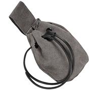Mythrojan Riñonera medieval con cordón, ideal para recreación SCA LARP y feria Ren, Gris, 5" x 6"