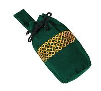 Mythrojan Riñonera Medieval de Lana Vikinga con Cordón y Bordado Celta, Ideal para Renfair, Larp, Cosplay, Eventos Vikingos - Verde