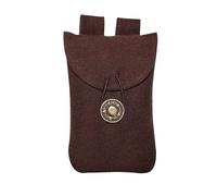 Mythrojan Riñonera medieval para accesorios de Csoplay renacentista, bolsa de lona para joyas, bolsa de cinturón para disfraces, color marrón oscuro