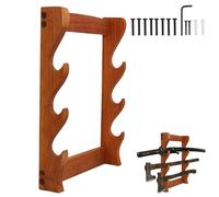Mythrojan Solid Wood Sword Stand Medieval Sword Wall Mount Samurai Sword Display Stand Katana Sword Holder Gladiator Sword Wall Display Crusader Sword Stand Knife Stand for Display - Three Tier Stand