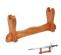 Mythrojan Soporte de Espada de Madera Maciza Espada Medieval Montaje en Pared Soporte de exhibición de Samurai Soporte de Espada Katana Exhibición de Espada de Gladiador de un Nivel