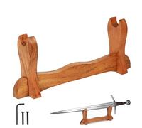 Mythrojan Soporte de Espada de Madera Maciza Espada Medieval Montaje en Pared Soporte de exhibición de Samurai Soporte de Espada Katana Exhibición de Espada de Gladiador de un Nivel
