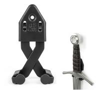 Mythrojan Soporte vertical de metal para espada individual, montaje en pared, ajustable, multifuncional, para decoración de pared, para hacha, cuchillos, negro, grande
