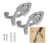 Mythrojan - Soporte vertical de metal para espada individual, montaje en pared, ajustable, multifuncional, para decoración de pared, para hacha, cuchillos, plateado, grande, paquete de 2