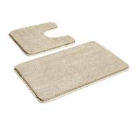 Myting Juego de 2 alfombrillas de baño de microfibra suave, lavable, antideslizante, alfombra de baño y alfombrilla de inodoro con escote