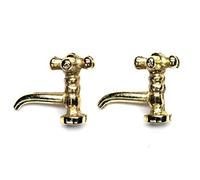 MyTinyWorld 2X Miniatura para Casa De Muñecas Metal Color Dorado Cruces Camiseta Fregadero Grifos