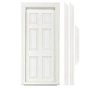 MyTinyWorld Casa de muñecas Miniatura Blanco 6 paneles puerta interior