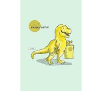 myTme notebook - Resourceful Dinosaur shopping.: 100 page notebook with alternating blank pages and 8mm wide lined pages. Hand drawn illustrations by Mother Hen Art.