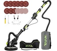 MYTOL Drywall Sander, 7.2A Electric Drywall Sander with Vacuum Dust Collection, LED Light, 6 Variable Speed Digital Display 900-1800RPM, Foldable & Extendable Handle, 9 Sanding Discs&3 Grid Sandpaper