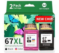 MYTONER 67XL - Tinta de repuesto para impresora HP Ink 67 negro/color, tinta HP 67 para DeskJet 6055e, 2755e, 2855e, 2800e, 4155e, 2700e, 2700, Envy 6000, 6400, Envy Pro 6458, tinta HP 67 XL (paquete